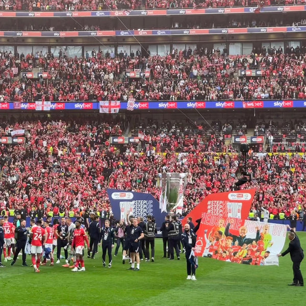 Rogues' Gallery Flag on Wembley pitch Nottingham Forest promotion