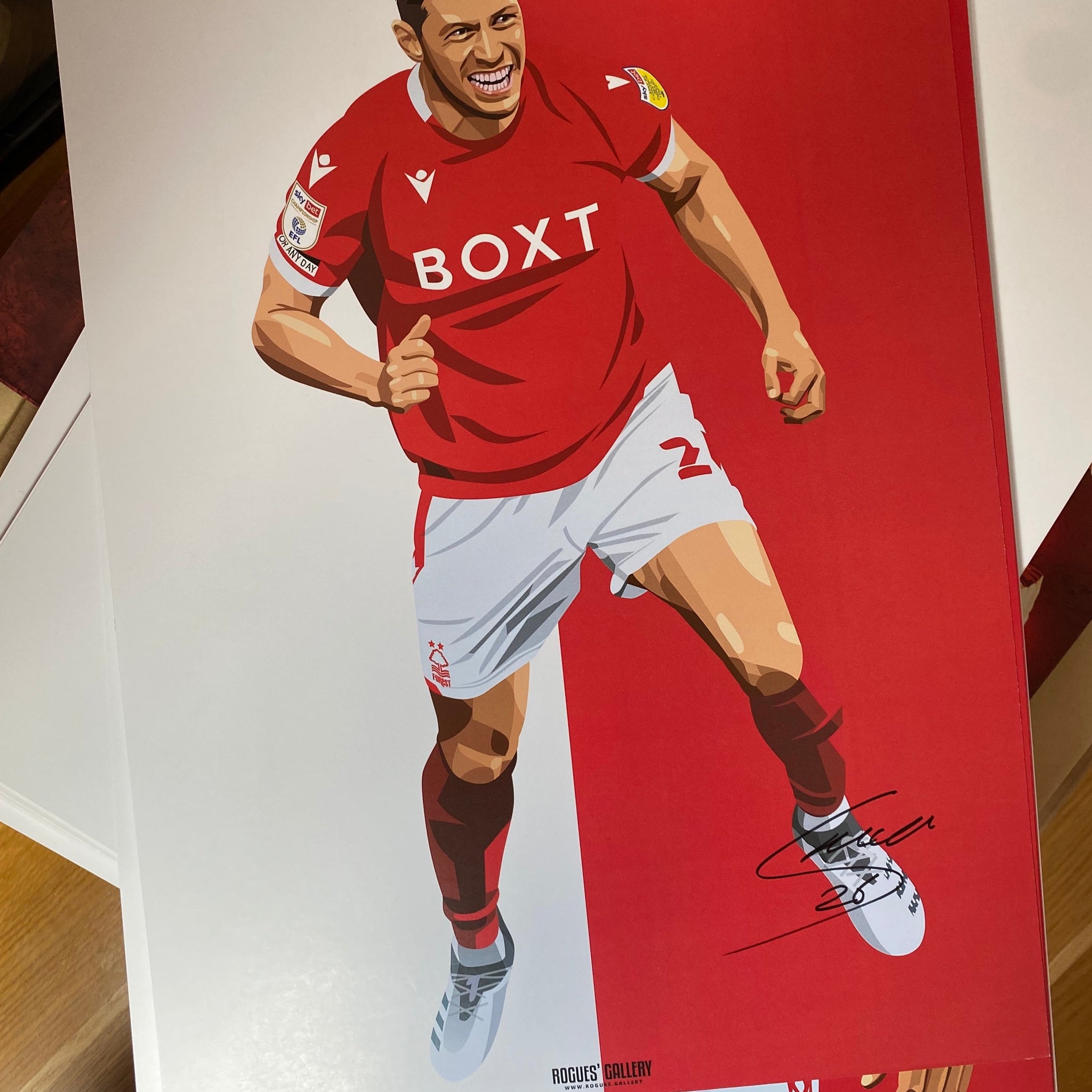 Scott McKenna Nottingham Forest memorabilia defender A3 signed print goal celebration