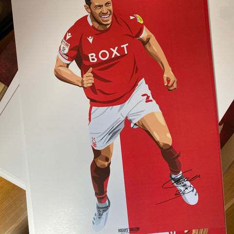 Scott McKenna Nottingham Forest memorabilia defender A3 signed print goal celebration