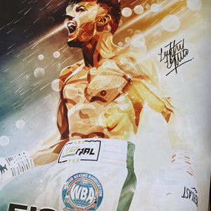 Leigh Wood signed memorabilia Featherweight World Champion WBA Conlan KO A1 print
