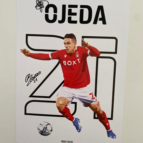 Braian Ojeda signed print Nottingham Forest memorabilia 