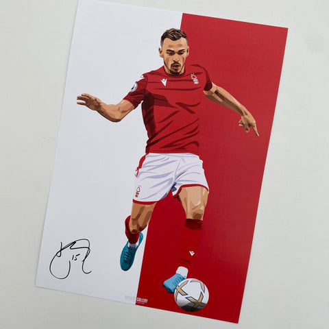 Harry Toffolo signed print Nottingham Forest memorabilia 