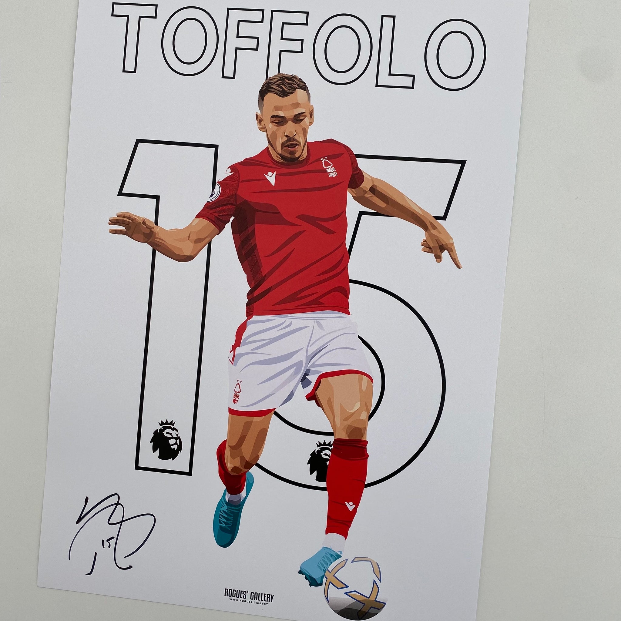 Harry Toffolo Nottingham Forest memorabilia signed A3 print