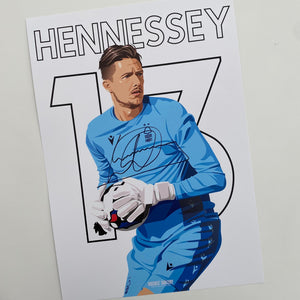 Signed Wayne Hennessey Nottingham Forest A3 print