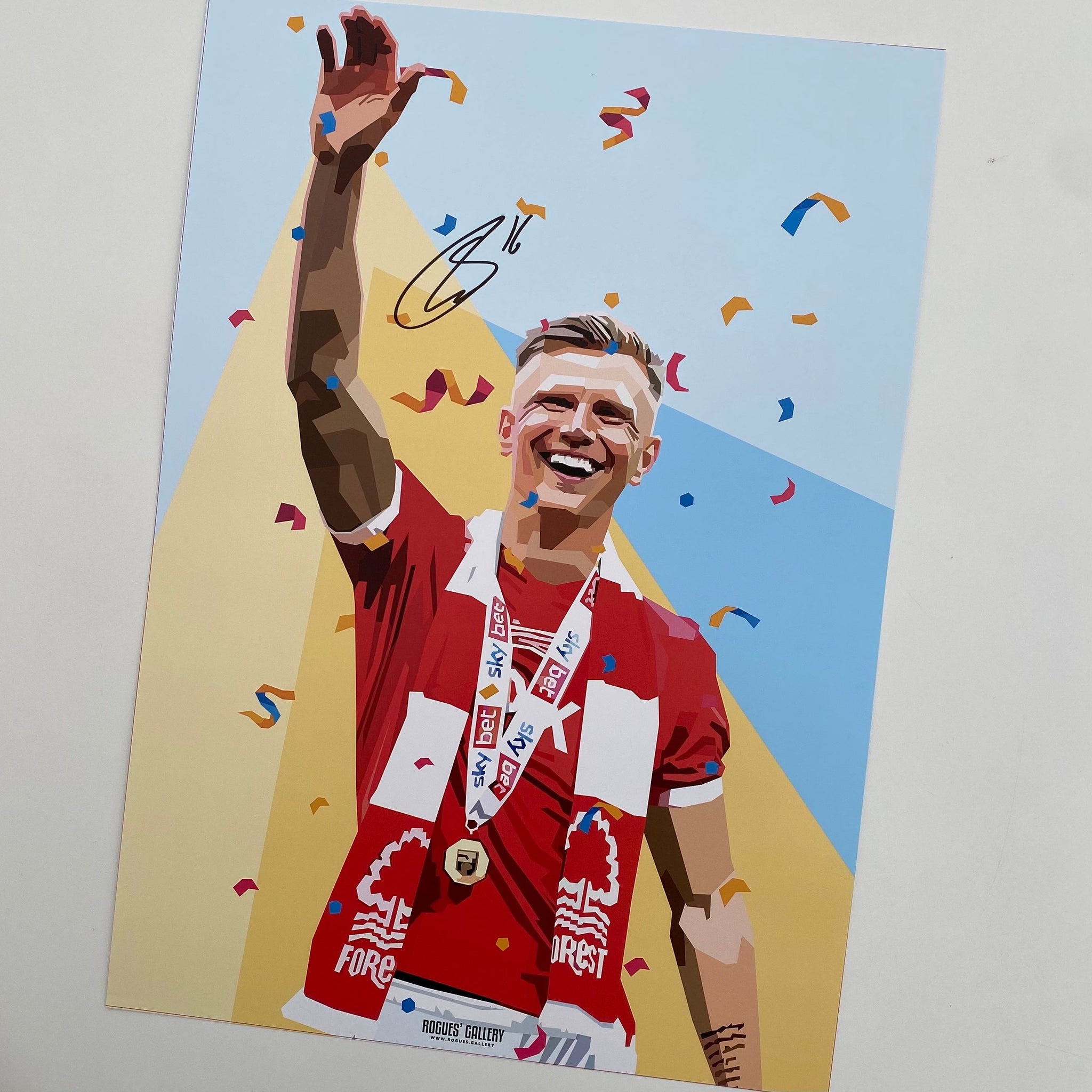 Sam Surridge Nottingham Forest memorabilia signed Promotion print A3