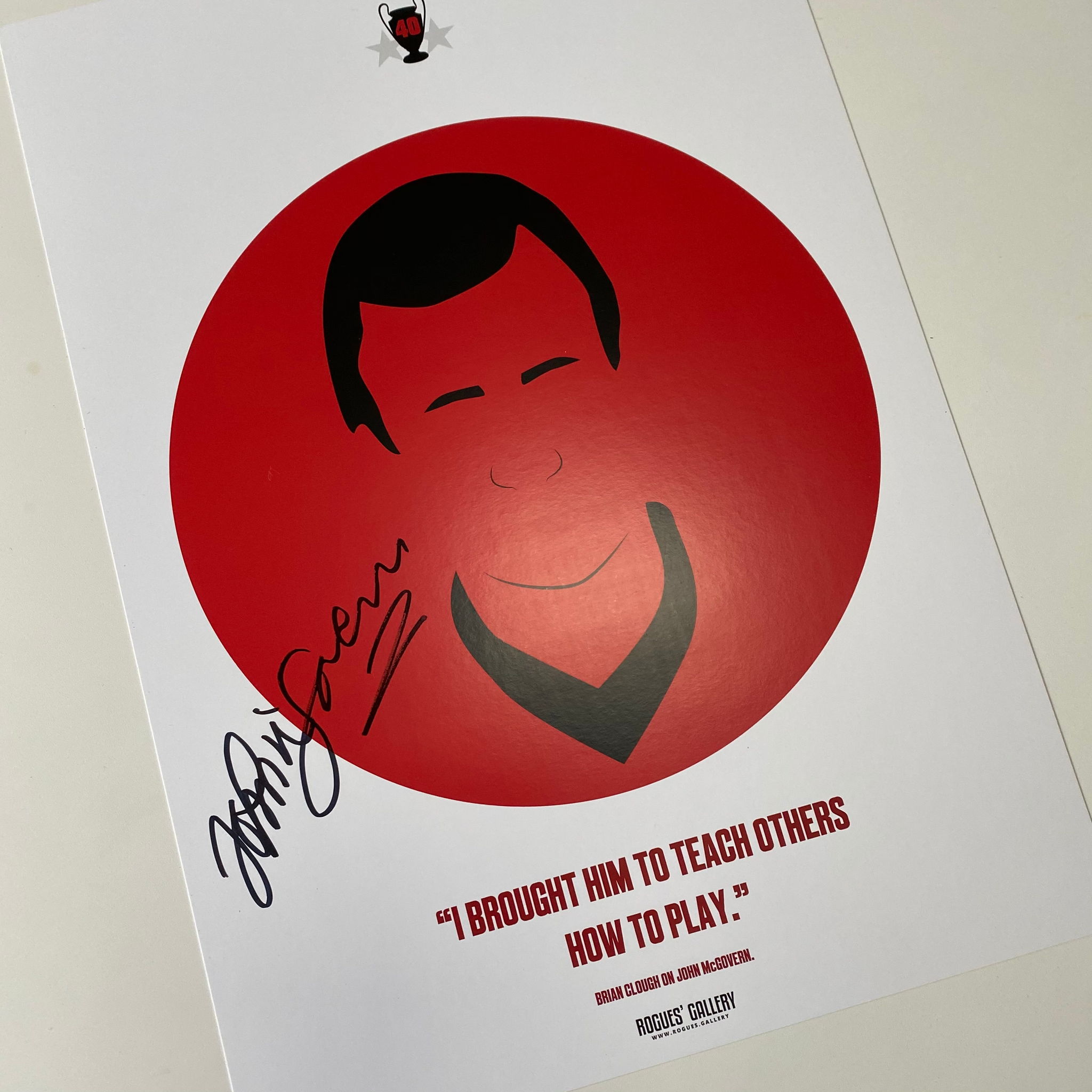 John McGovern Nottingham Forest captain European Cup winner signed Miracle Men print A3