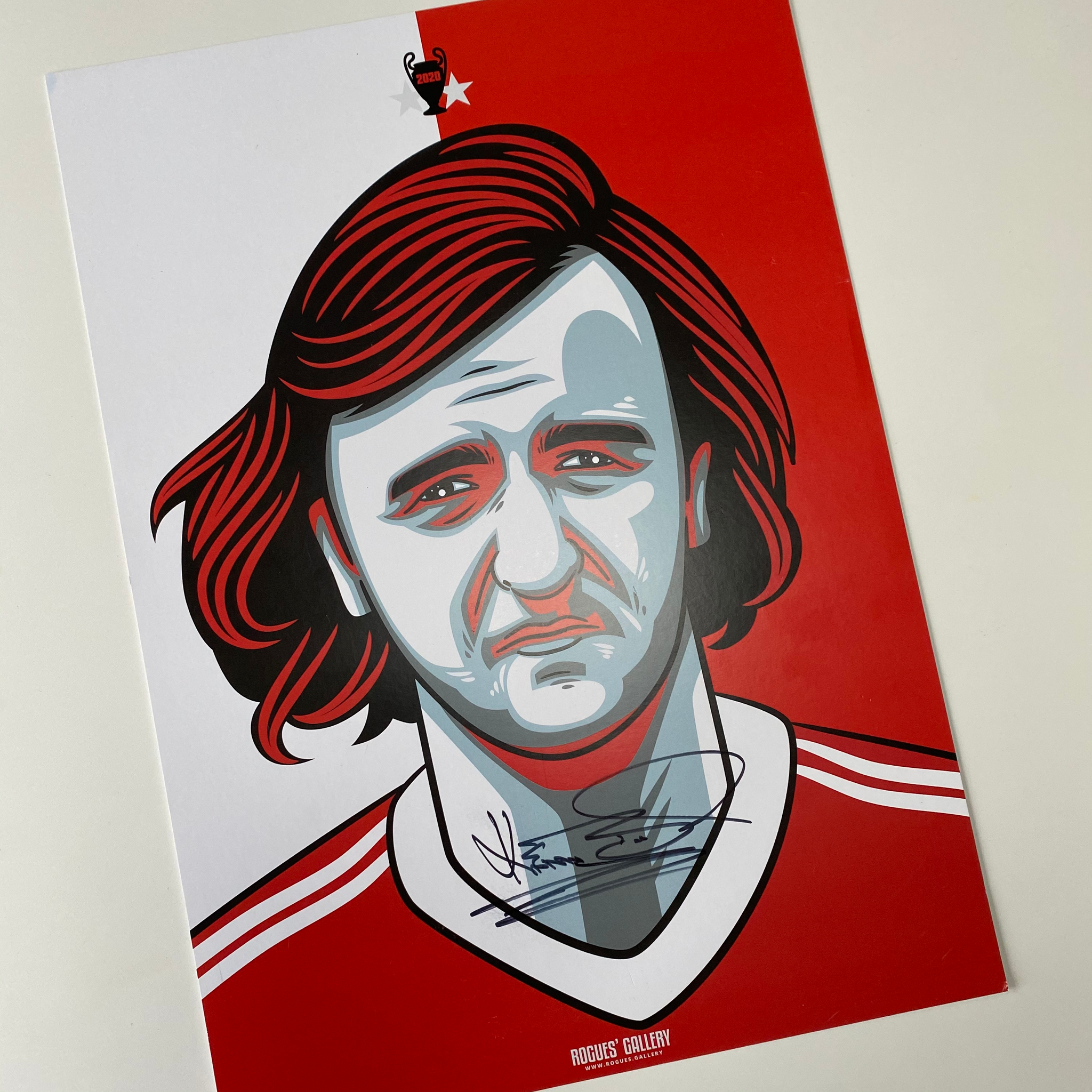 Kenny Burns Nottingham Forest centre half Miracle Man European Cup Winner rare signed A3 print