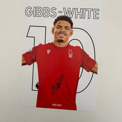 Morgan Gibbs White Nottingham Forest signed A3 print