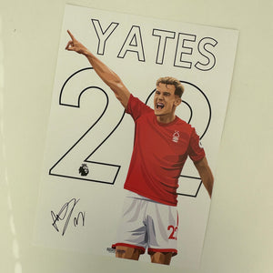 Ryan Yates Nottingham Forest signed A3 print name & number