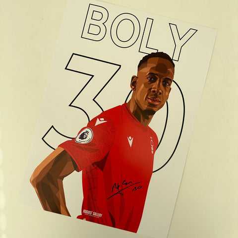 Willy Boly Nottingham Forest signed A3 print