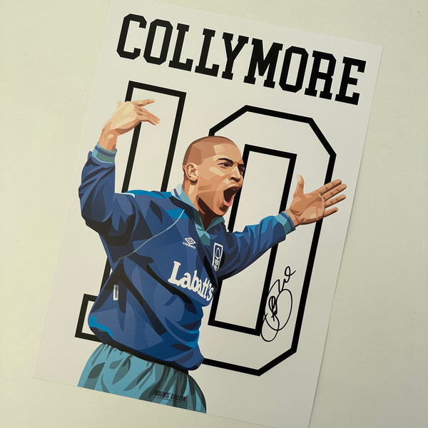Stan Collymore signed Nottingham Forest memorabilia print