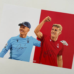 Ryan Yates Dean Henderson Nottingham Forest celebrate win Liverpool signed A3 print City Ground 1-0