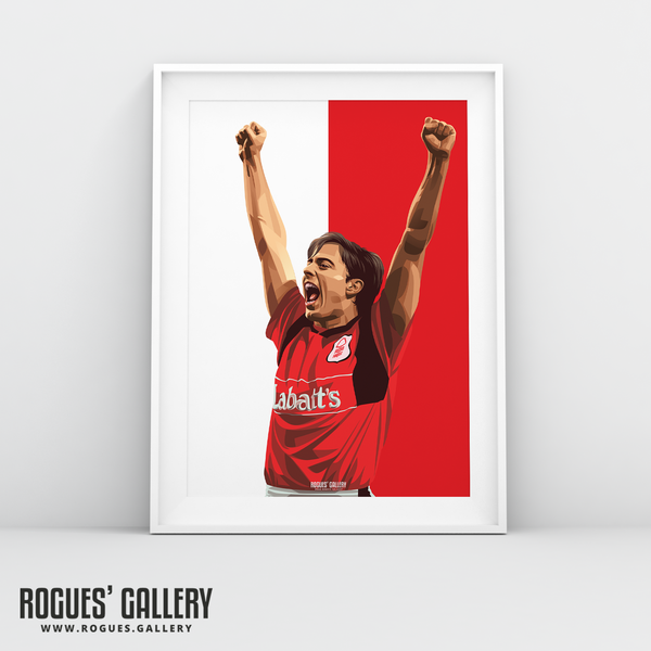 Ian Woan Nottingham Forest winger NFFC A3 print The City Ground
