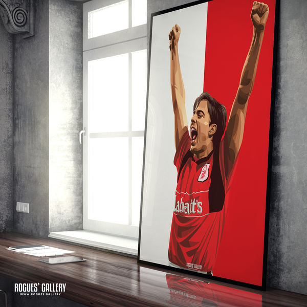 Ian Woan Nottingham Forest winger NFFC A1 print The City Ground