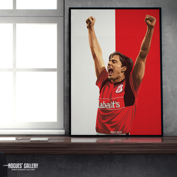 Ian Woan Nottingham Forest winger NFFC A2 print The City Ground