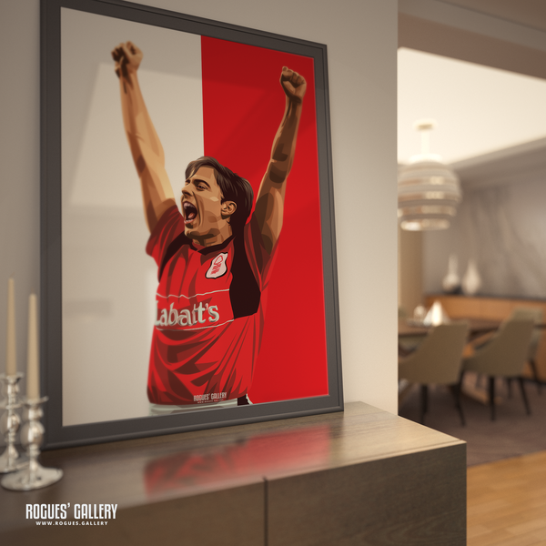 Ian Woan Nottingham Forest winger NFFC A0 print The City Ground