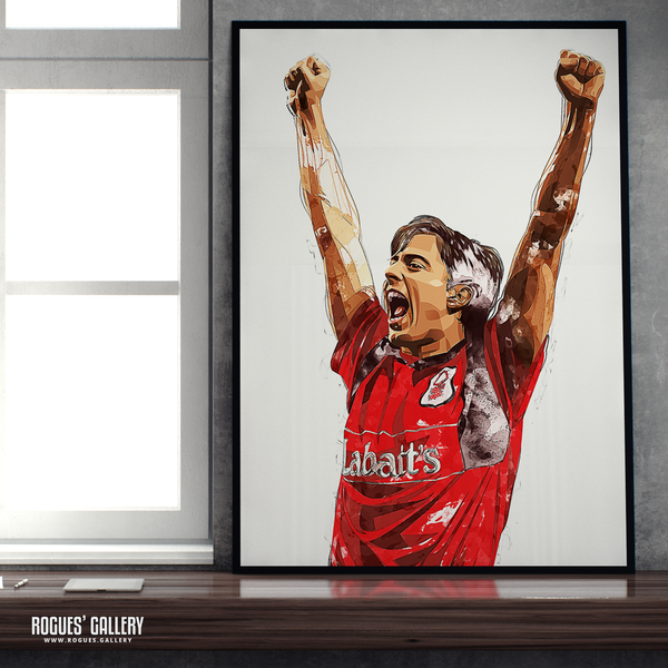 Ian Woan Nottingham Forest winger NFFC A2 print The City Ground