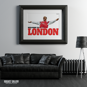 Ian Wright Arsenal Highbury The Emirates Stadium Welcome To London goal A1 art print superb
