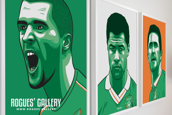 Roy Keane Republic of Ireland midfielder captain A3 print edit