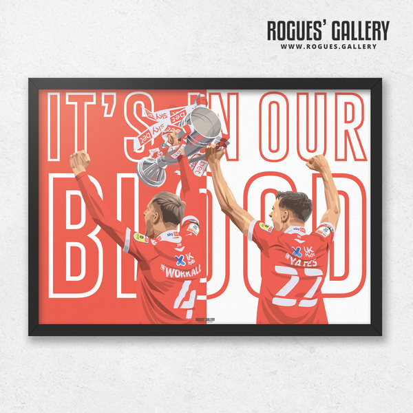 Worrall Yates Nottingham Forest promotion A3 print