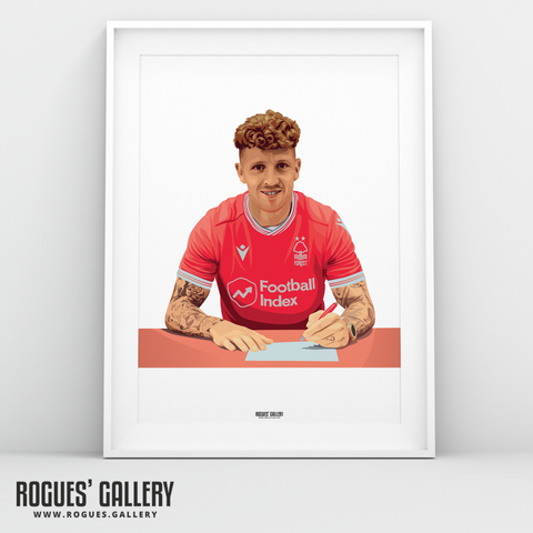 Jack Colback Nottingham Forest City Ground midfielder A3 print signing