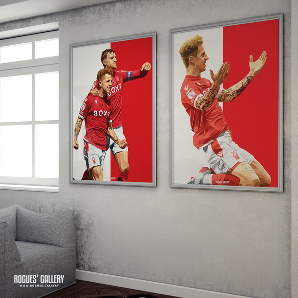 Jack Colback Nottingham Forest celebration memorabilia poster rare ginger Pirlo 