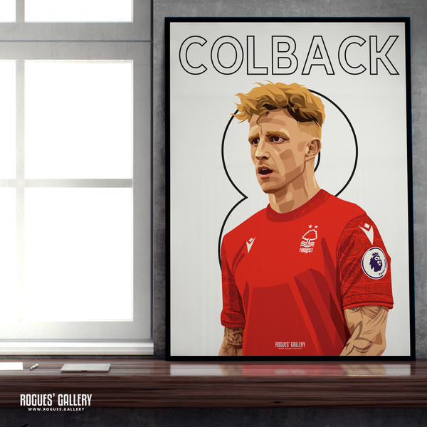 Jack Colback 8 Nottingham Forest midfielder A2 print