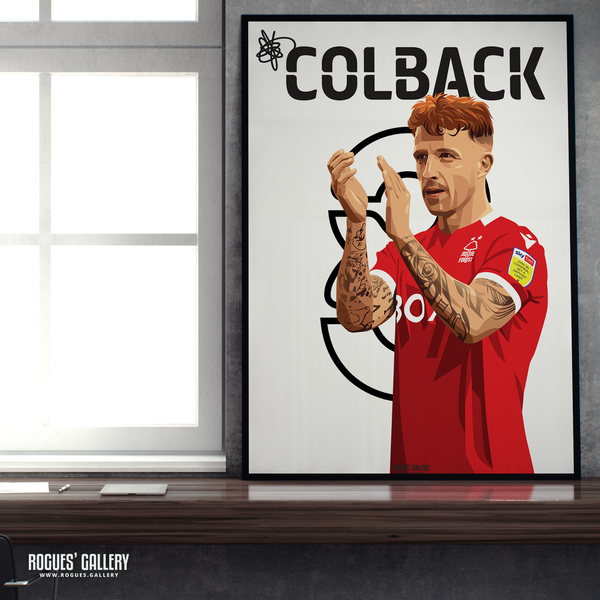 Jack Colback Nottingham Forest midfielder name number 8 A2 print 