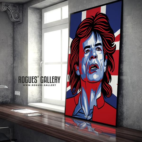 Mick Jagger Rolling Stones vocalist A0 print art modern massive lips