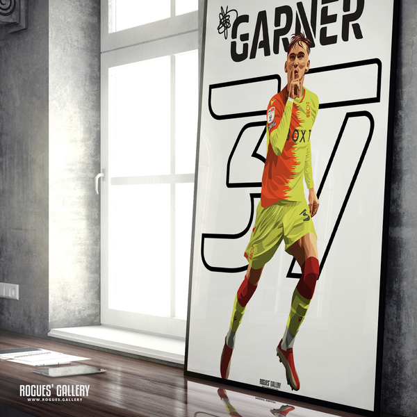 James Garner Nottingham Forest loan midfielder name and number 37 A1 print 