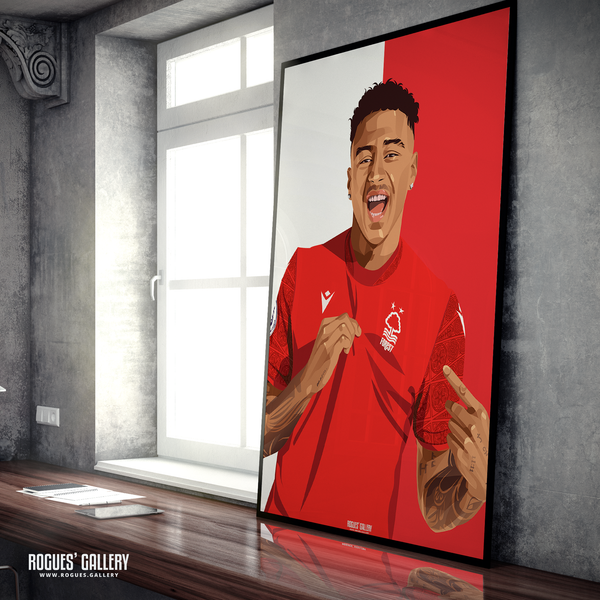 Jesse Lingard Nottingham Forest A1 print Red & white