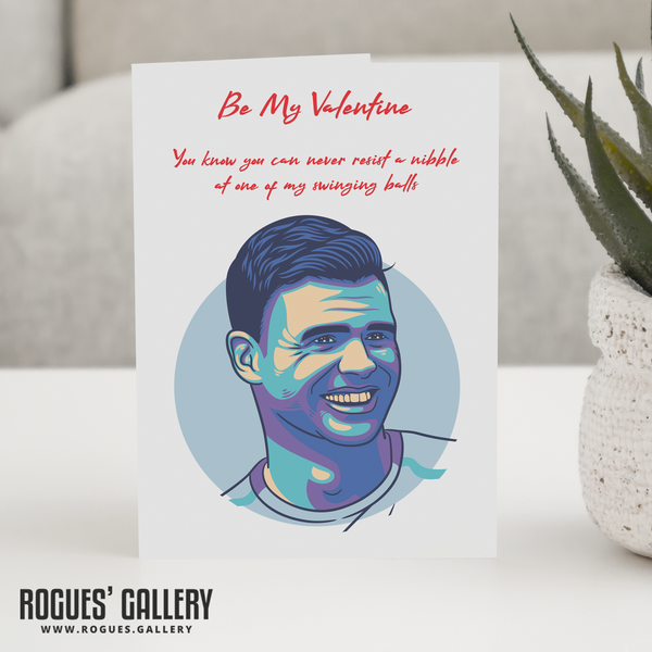Jimmy Anderson England Cricket Valentine's Day Card swinging balls Burnley Express