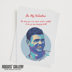 Jimmy Anderson England Cricket Valentine's Day Card swinging balls