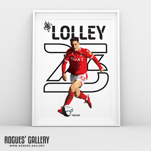 Joe Lolley Nottingham Forest winger name number 23 A3 print 