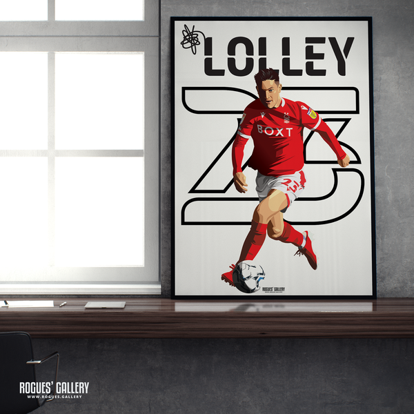 Joe Lolley Nottingham Forest winger name number 23 A2 print 