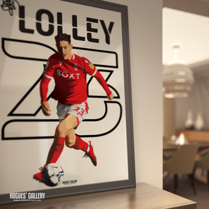 Joe Lolley Nottingham Forest rare signed poster memorabilia winger City Ground