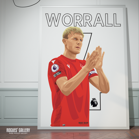 Joe Worrall Nottingham Forest club captain poster name number 4