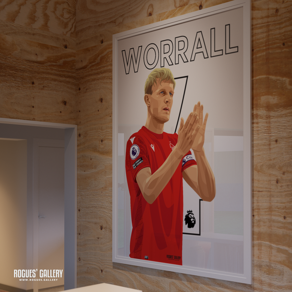 Joe Worrall Nottingham Forest memorabilia club captain signed poster name number 4