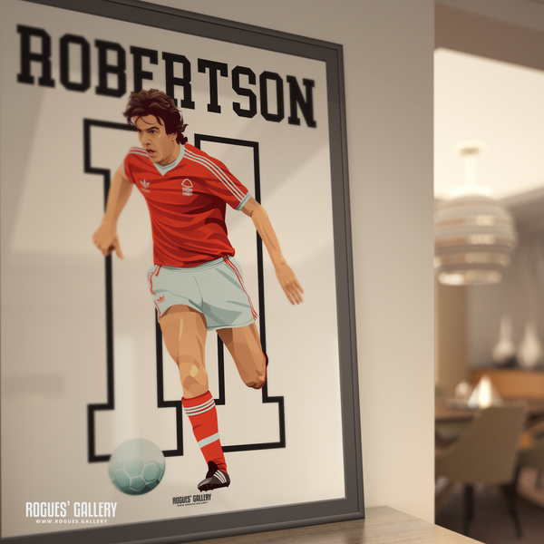 Robert Robertson Signed Poster Nottingham Forest memorabilia Robbo European Cup winger goal 