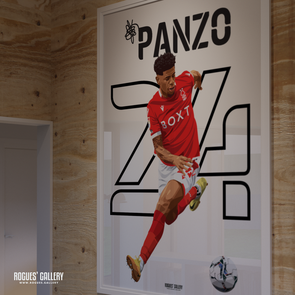 Jonathan Panzo Nottingham Forest defender Name Number A0 print
