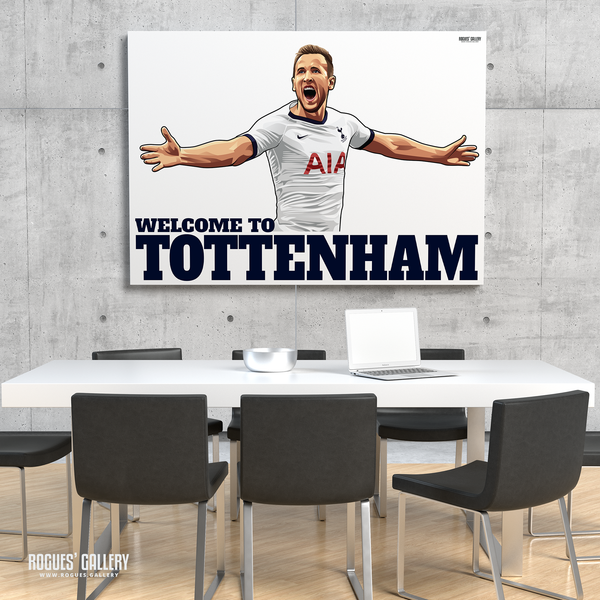 Harry Kane Spurs THFC Striker England captain Welcome To Tottenham A3 print limited edition