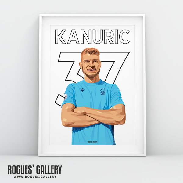 Adnan Kanuric Nottingham Forest A3 name & number print