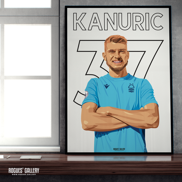 Adnan Kanuric Nottingham Forest A2 name & number print