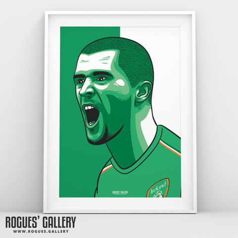Roy Keane shouting Republic of Ireland midfielder captain A3 print edit