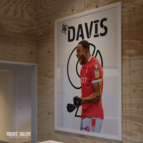 Keinan Davis Nottingham Forest striker name and number 9 poster