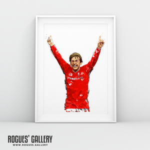 Kenny Dalglish Liverpool striker boss Anfield A3 print design