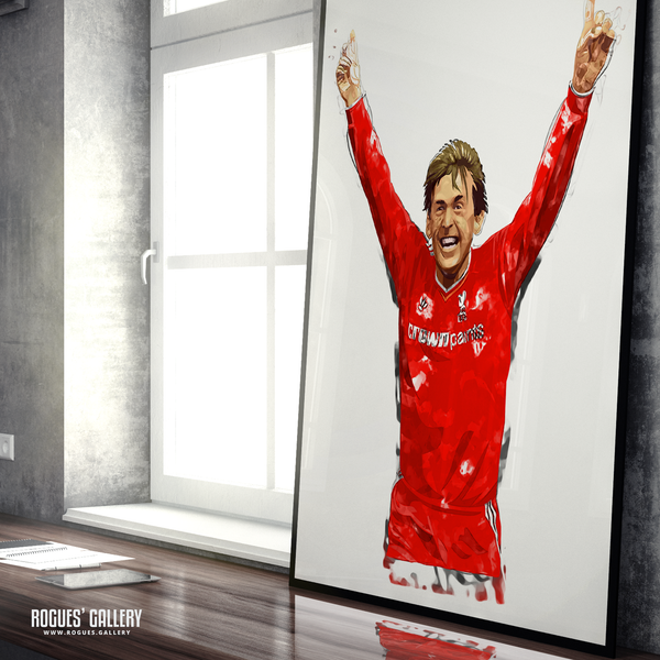 Kenny Dalglish Liverpool striker boss Anfield rare limited edition A1 print design