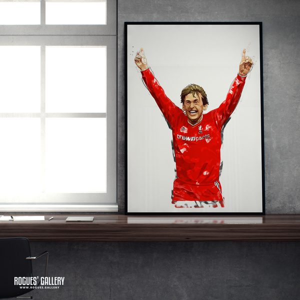 Kenny Dalglish Liverpool striker boss Anfield A2 signed  print design