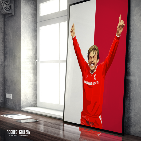 Kenny Dalglish Liverpool striker boss Anfield A1 signed print iconic design