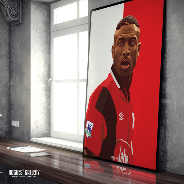 Kevin Campbell Nottingham Forest striker NFFC A1 print The City Ground